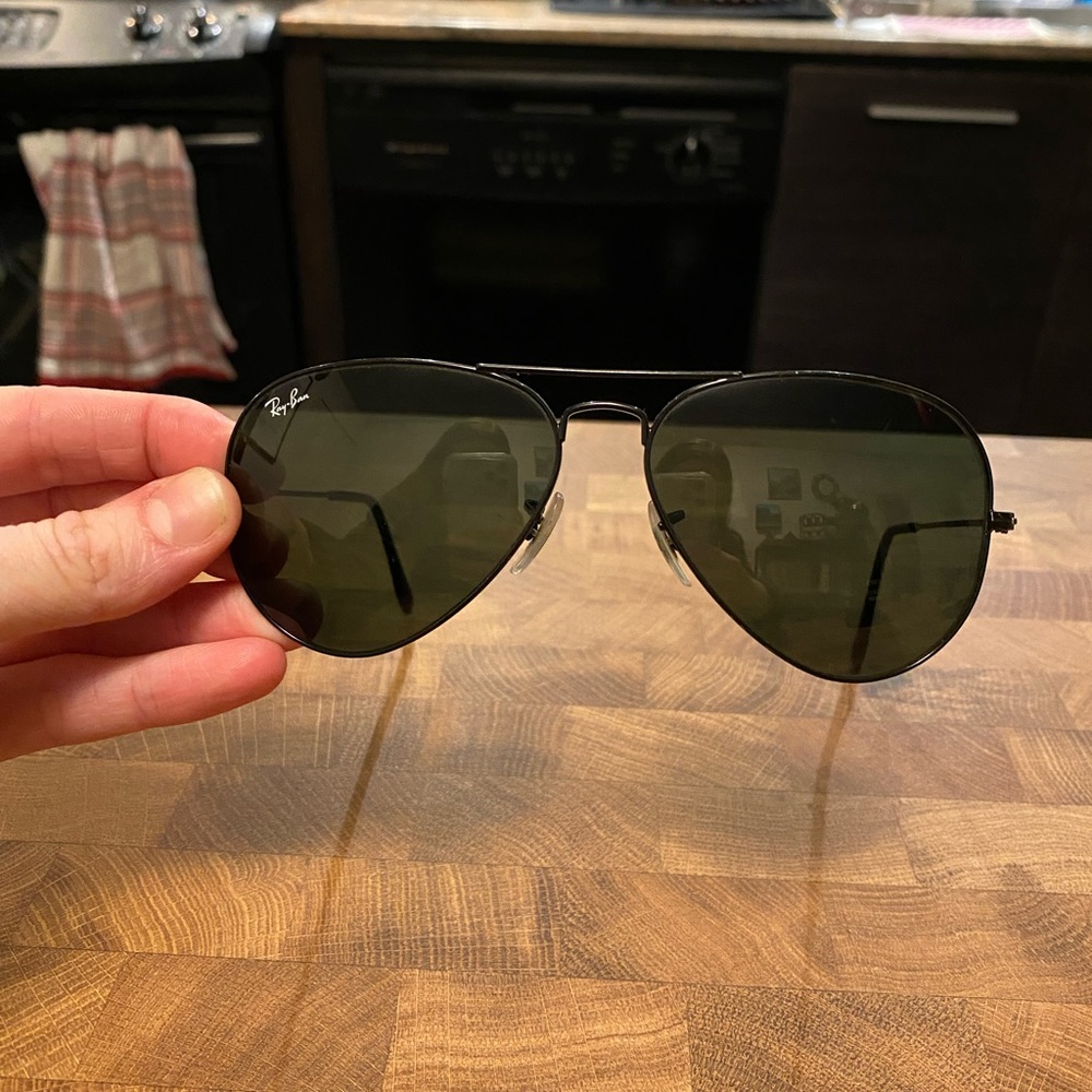 Ray Ban, Black Aviators, Regular fit